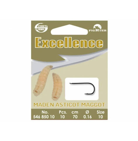 EXCELLENCE GEBUNDENE HAKE FÜR MADEN UND KÖDERFISCHE ZU FANGEN SIZE 18