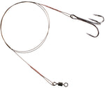 STEEL LEADER - WITH SWIVEL AND TREBLE HOOK 40cm/10kg -  BROWN - 2 pcs.