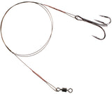 STEEL LEADER - WITH SWIVEL AND TREBLE HOOK 40cm/10kg -  BROWN - 2 pcs.