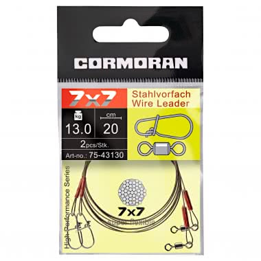 Stahlvorfach mit Wirbel und Karabiner Cormoran